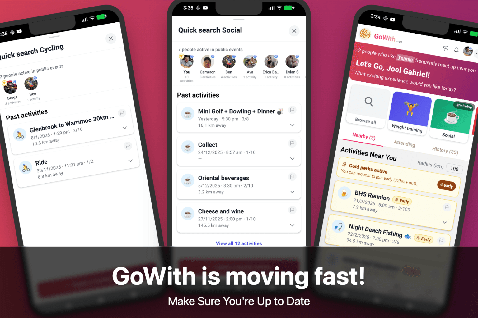 GoWith is Moving Fast — Make sure the app is up-to-date!